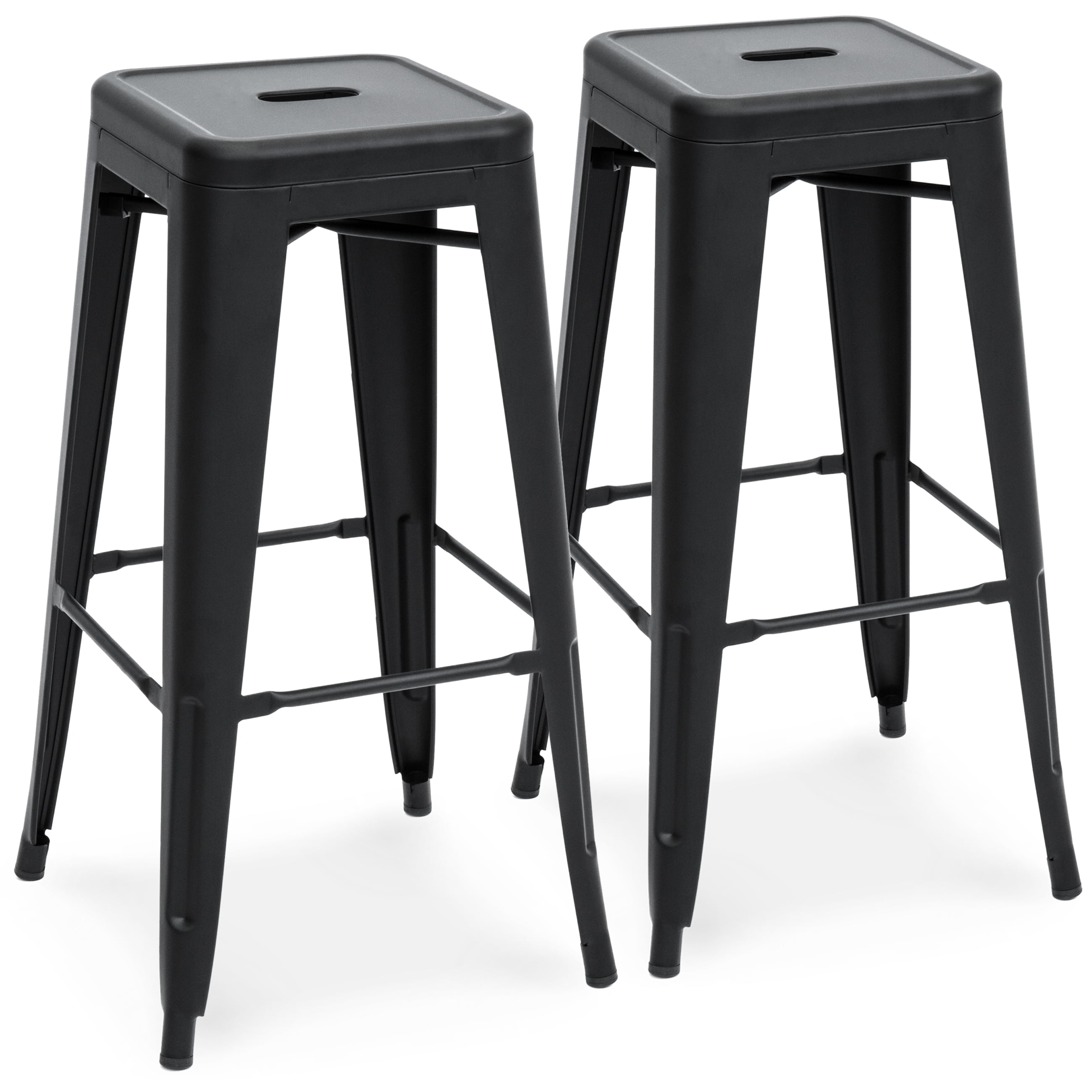 Best Choice Products 30in Set of 2 Modern Industrial Backless Metal Counter Height Bar Stools