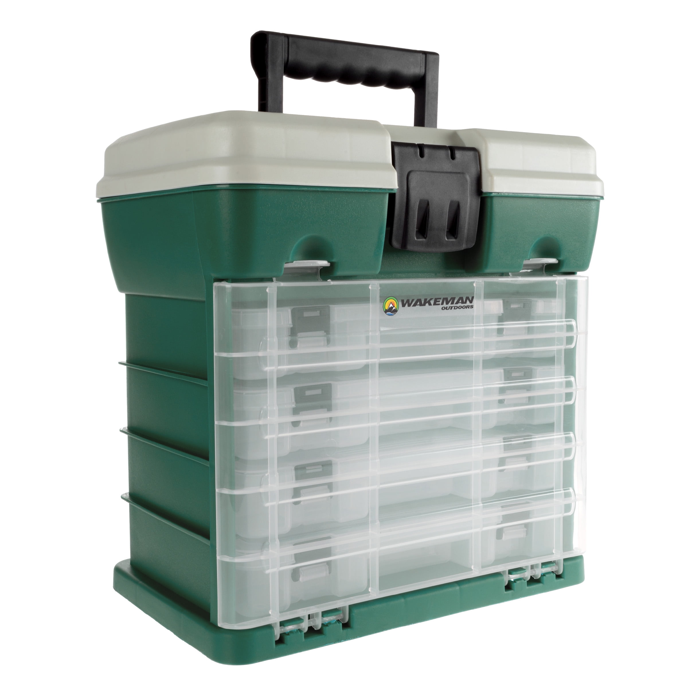 Wakeman Plastic 4-Drawer Tackle Box Organizer for Fishing and Crafts, Green  