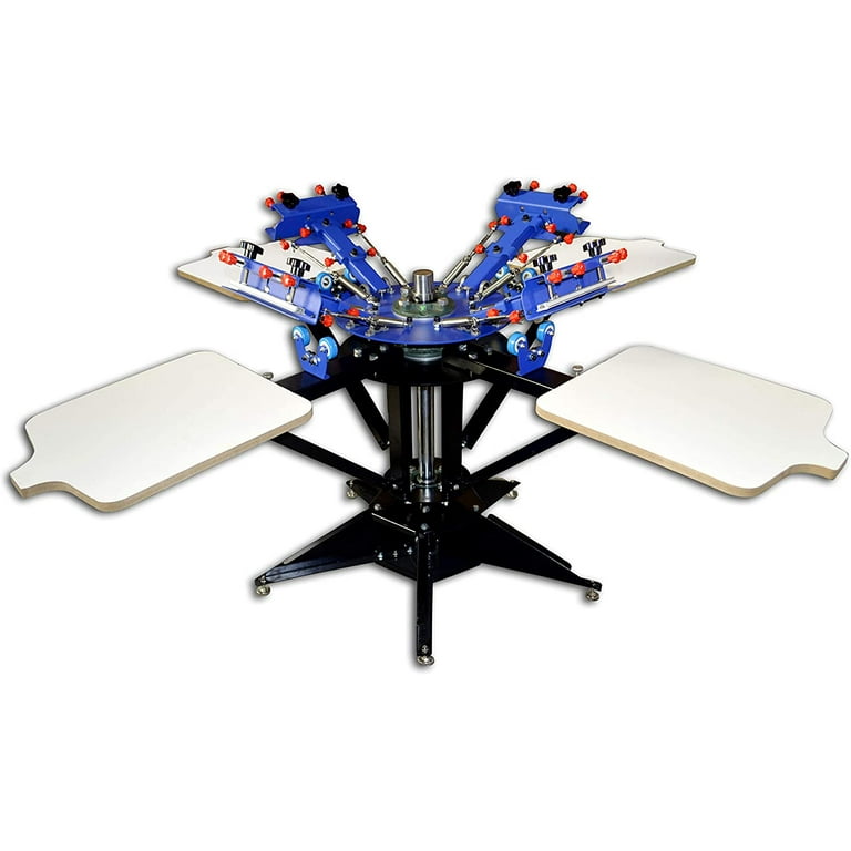 INTBUYING 4 Color 4 Station Silk Screen Printing Press for T Shirt Printing Manual Screen Printing DIY