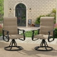 thumbnail image 2 of Techmilly Patio Swivel Chairs Set of 2, Outdoor Dining Chairs High Back, Padded All Weather Breathable Textilene Outside Furniture Chair , Grey White, 2 of 11