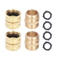 thumbnail image 4 of Adaptador de manguera, 2 pares de manguera de latón de 3/4 pulgadas, conector de manguera de latón para jardín, resultados impresionantes, 4 of 8