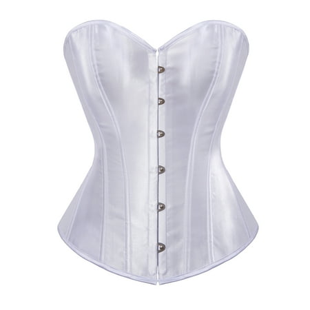 Corset Top For Women Bustier Lingerie for Women Stain Overbust Vintage Waist Cincher White S