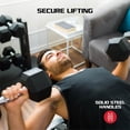 thumbnail image 4 of FitRx 50lbs Rubber Hex Dumbbell – Solid Steel Handle, Durable Rubber Coating, Anti-Roll Weight for Fitness, Single, 4 of 11