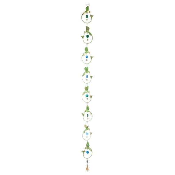 Evergreen 70"H Hummingbird Circles with Bead Accents Rain Chain