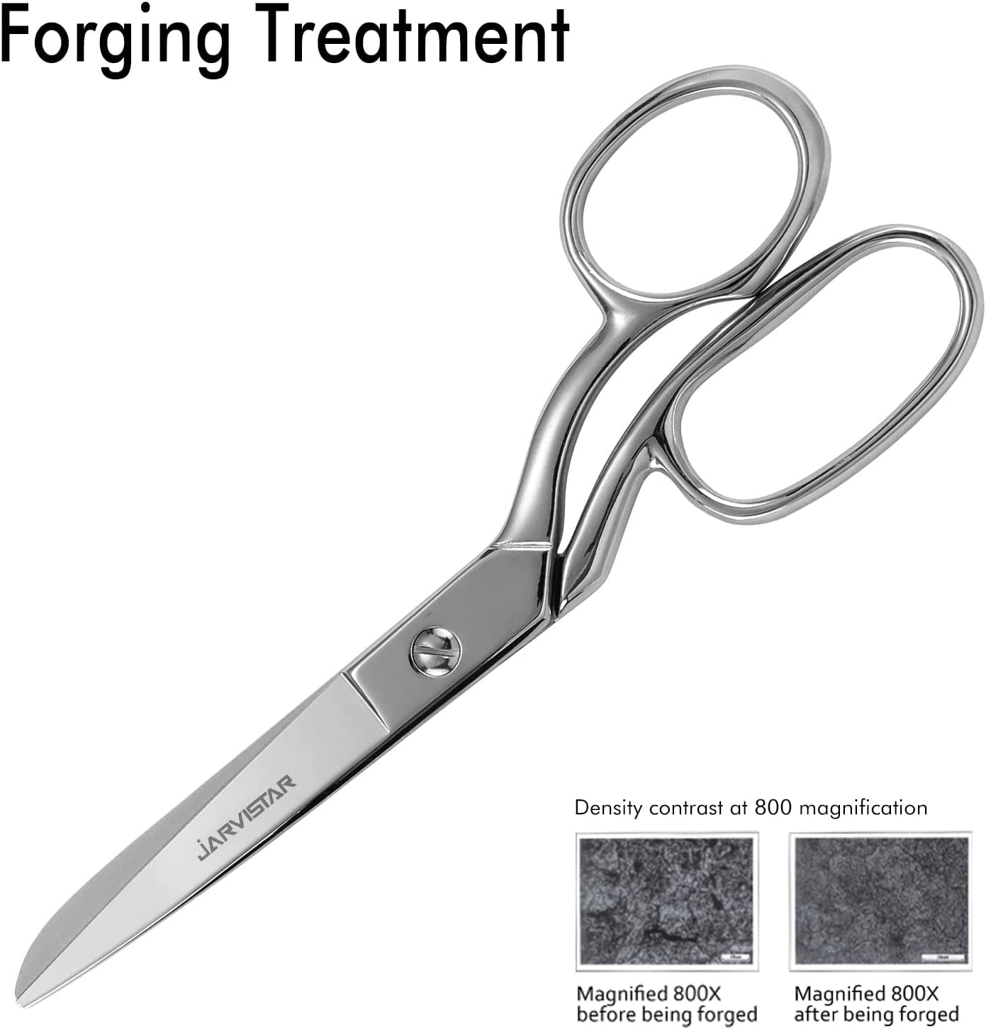 ABCISI 2 Pack Heavy Duty Fabric Scissors: Stainless Steel Shears, Sharp Knife Edge Steel Sewing Shears for Embroidery, Fabric Sewing, Tailoring,  Leather Craft (4 & 8 inch)