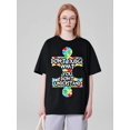 thumbnail image 1 of Letter puzzle short sleeve, cotton T-shirt, loose and comfortable, 1 of 7