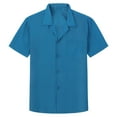 thumbnail image 1 of hoksml Chemises Boutonnées pour Hommes Mode Confortables Col Uni Manches Courtes Col Rabattu Chandail Régulier Blouse Décontractée Liquidation 2025, 1 of 3