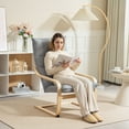 thumbnail image 2 of HOMCOM Fauteuil Moderne, Fauteuil d'Appoint Rembourré avec Pied Courbé Gris Pâle, 2 of 10