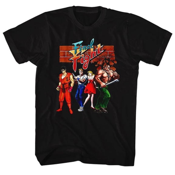 Final Fight Ff Gang Black Adult T-Shirt