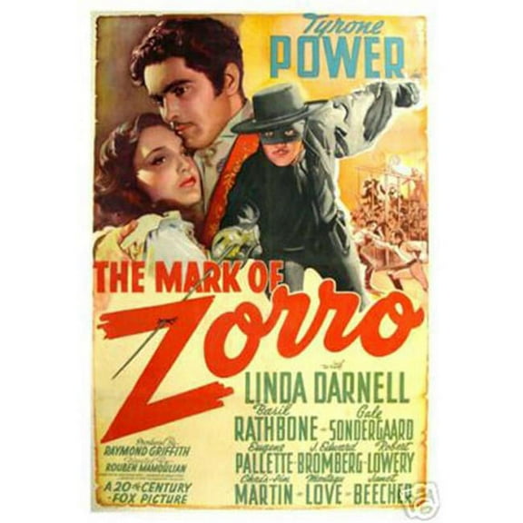 Hot Stuff Enterprise 3241-12x18-LM The Mark of Zorro Tyrone Power Poster