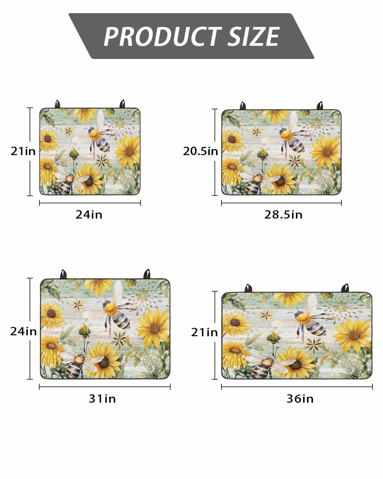 Stove Top Covers for Electric Stove, Sunflower Bee Glass Stovetop Cover Protector, Vintage Summer Botanical Farmhouse Induction Cooktop Protector Oven Mat for Kitchen Countertop 24"x21"