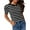 Z-Black, variant on UVN Striped Tops for Women Summer Short Puff Sleeve Pullover Blouses Casual Crewneck Knit T Shirts