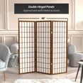 thumbnail image 5 of Red Lantern 4 ft. Short Window Pane Shoji Screen - Walnut - 3 Panels, 5 of 7