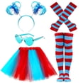 thumbnail image 1 of Conjunto de disfraz de falda tutú de Halloween de Hikkcos con calcetines a rayas, 1 of 7