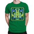 thumbnail image 2 of Tropical Surf Design: Palm and Waves Men's T-shirt Green, 2 of 3