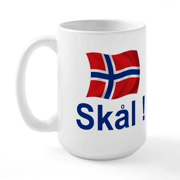 CafePress - Norwegian Skal! Large Mug - 15 oz Ceramic Large White Novelty Mug