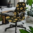 thumbnail image 2 of FKELYI Sunflower Musical Note Print Office Chair Cover Stretch Fabric Computer Chair Cover Removable Anti-Dust Gaming Chair Slipcover Protector for Boss Chair Decoration, Small, 2 of 6