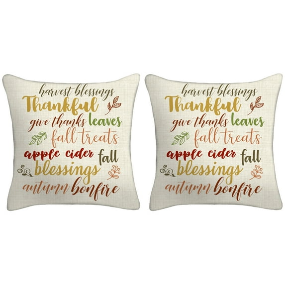 Set of Two-16" Thankful Toss Pillows