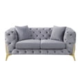 thumbnail image 4 of ACME Jelanea Loveseat w/2 Pillows, Gray Velvet & Gold Finish, 4 of 5