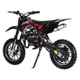 thumbnail image 3 of Mini Kid Dirt Bike, 49CC 2-Stroke Gas Powered Motorcycle with Off-Rode Tire, Front Rear Disc Brakes, Shock Absorption Pocket Motorbike, Up to 25 Mph, Max Load 330 LBS-Red, 3 of 9