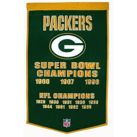 Super Bowl Dynasty Banner - Green Bay Packers Winning Streak Genuine Wool Dynasty Banner (24