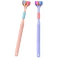 thumbnail image 1 of ORUYROP 2Pcs Three-Sided Soft Hair Tooth Toothbrush, Travel Toothbrush for Complete Teeth & Gum-Care 3 Sided Autism Toothbrushes All-Round Clean & No Dead Ends Dental Care for Adults & Childr, 1 of 6