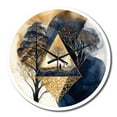 thumbnail image 2 of Designart "Abstract Landscape with Mountains, Moon, and Tree III" Modern Geometric Oversized Wall Clock, 2 of 5
