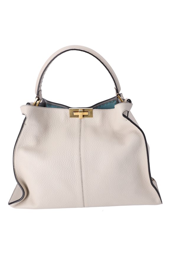 Pre-Owned Fendi Peekaboo X-Lite Large Tote Cuoio Romano Selleria Bi-Color Beige