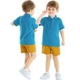 thumbnail image 7 of WOLLED Infant Baby Boys Lapel Short Sleeve + Short for 3 Months to 5 Years for Toddler Kids 2 PCS Outfit, 7 of 7