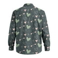 thumbnail image 4 of Fgvctg Long Sleeve Shirts for Men V Neck Button Down Blouses Soft Date Day Love Heart Print Shirt Plus Size Collared Business Casual Outfits Dark Gray 3XL, 4 of 5