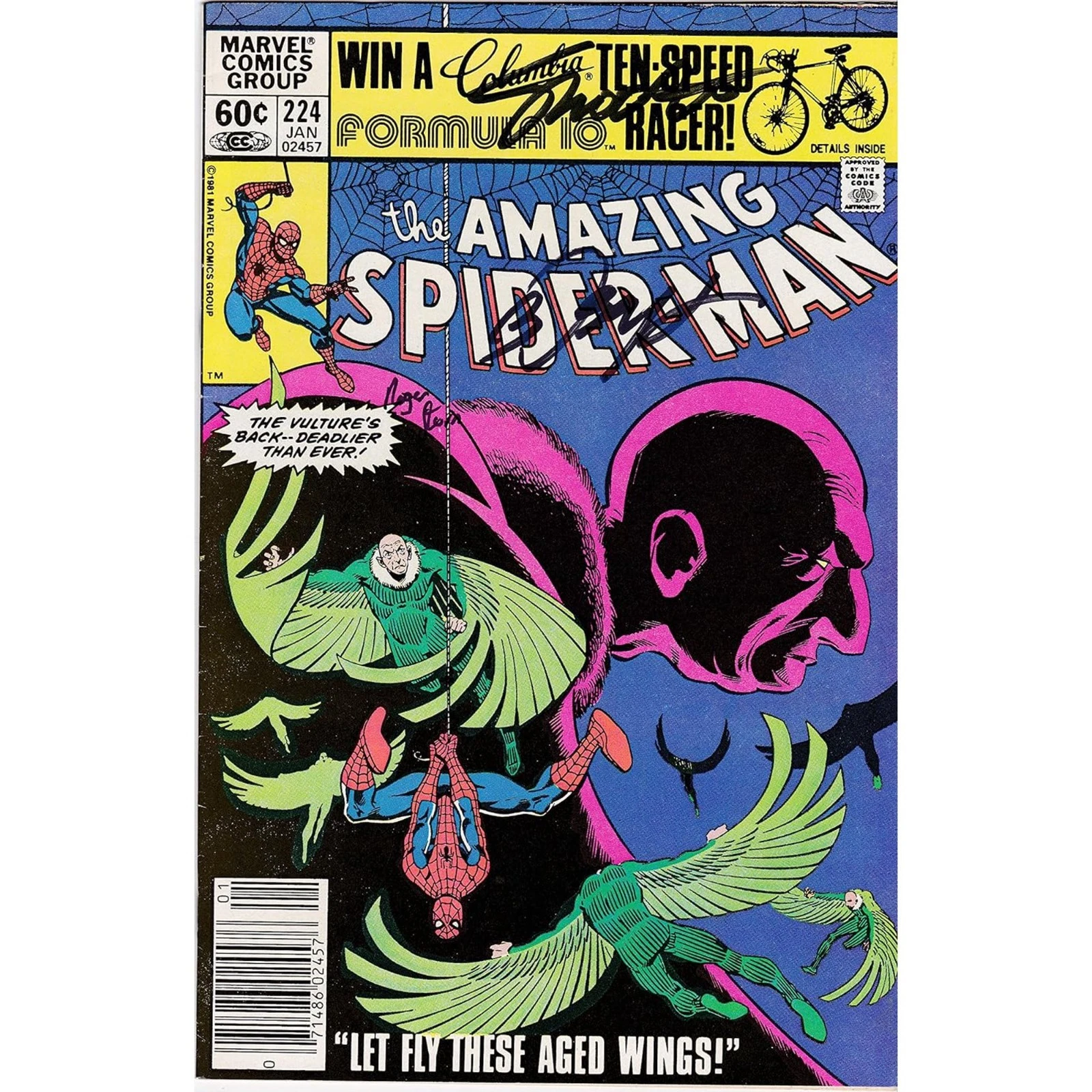 Amazing Spider-Man #224 Signed Jim Shooter Bob Layton