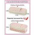 thumbnail image 6 of Large Capacity Pencil Case for student - Cute Checkerboard Pencil Pouch with Zipper, Stationery Bag Box for Student Gifts, Pink, 6 of 7