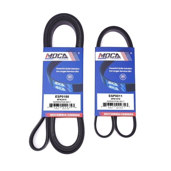 MOCA AUTOPARTS 2x Serpentine Belt Fit for 2001-2006 Chevrolet Silverado 3500 8.1L & 2001-2002 & 2005-2006 GMC Yukon XL 2500 8.1L