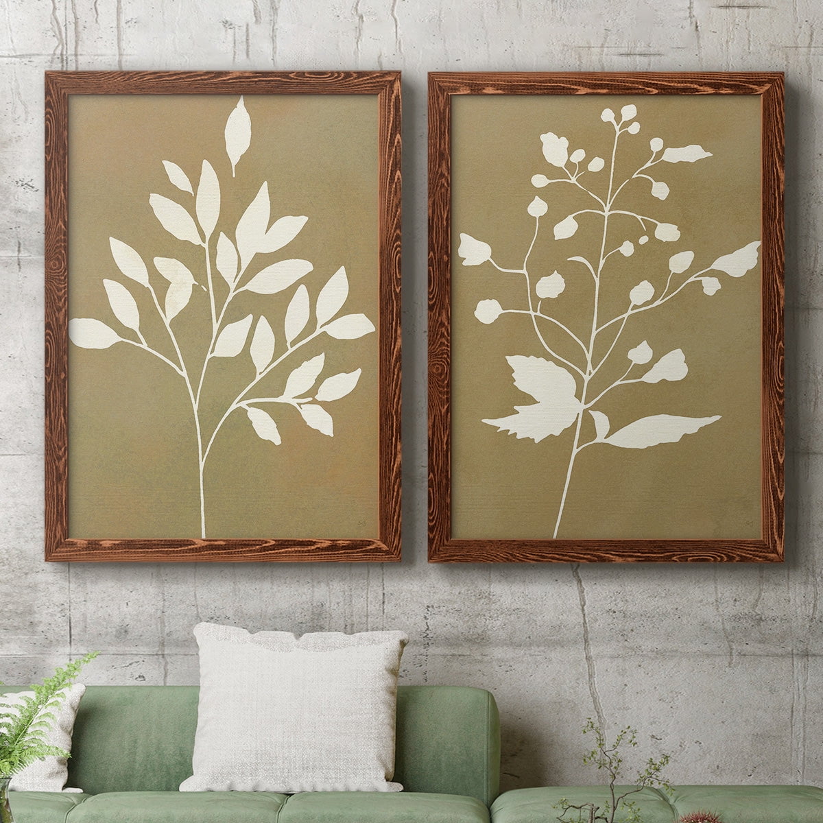 Honey Botanical I - Premium Framed Canvas 2 Piece Set - Ready to Hang