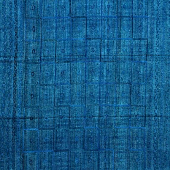 Ahgly Company Indoor Square Abstract Light Blue Modern Area Rugs, 8' Square