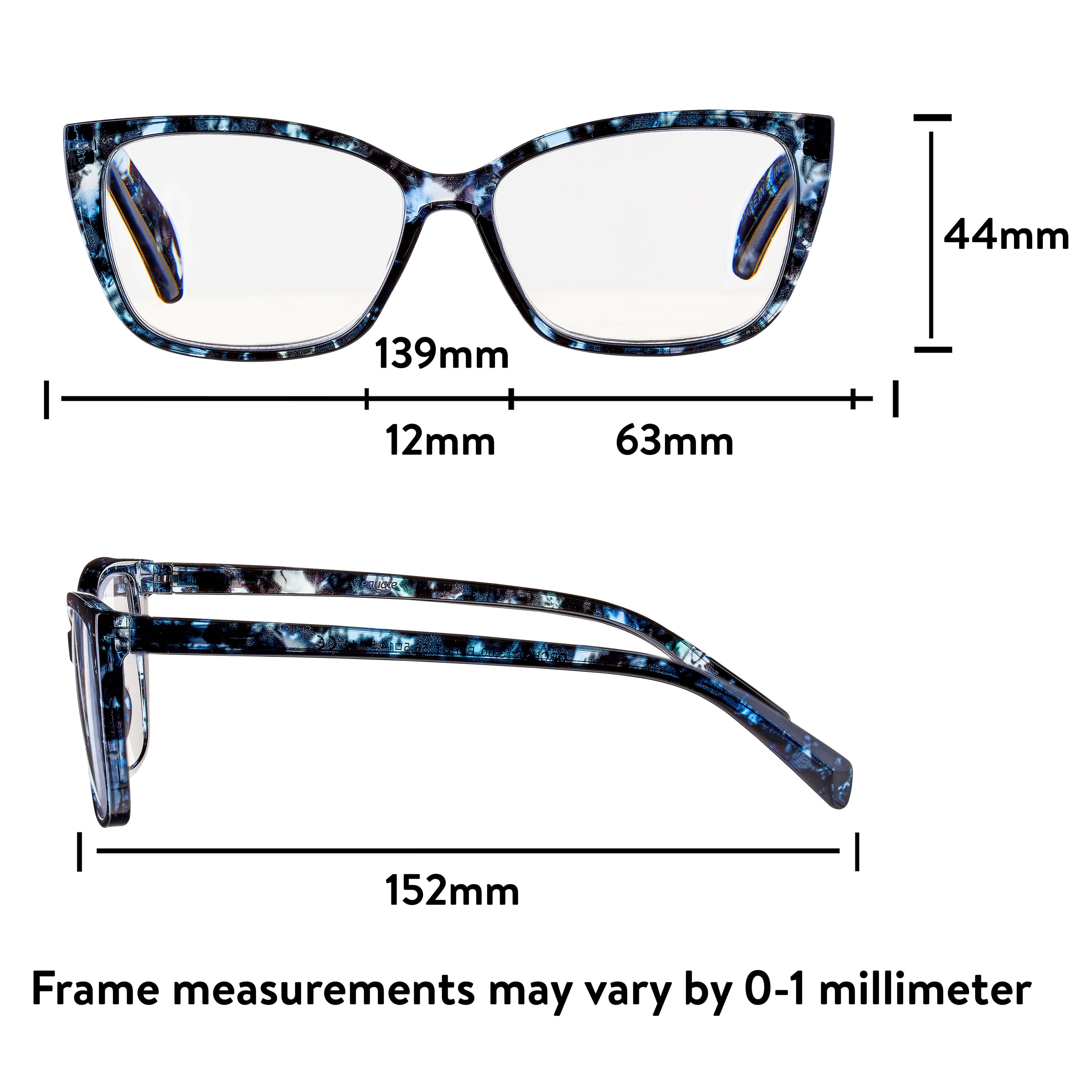 m*o様 ODELE lapis+ Equate Women's Orchid Cateye Reading Glasses with Case, Blue