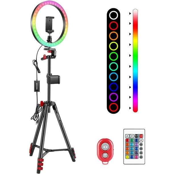 Neewer 10-inch RGB Ring Light Selfie Light Ring with Tripod Stand