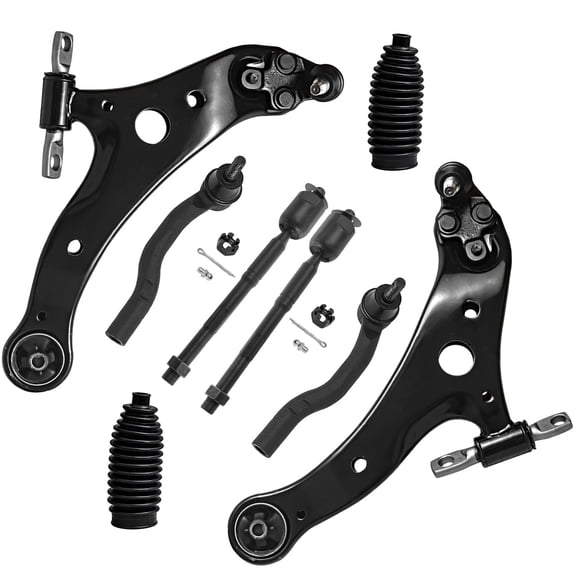 Detroit Axle - 8pc Front End Kit for Toyota 2005-2012 Avalon 2007-2011 Camry 2007-2012 Lexus ES350, 2 Lower Control Arms with Ball Joint 4 Outer Inner Tie Rods 2 Boots Replacement