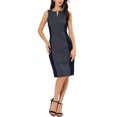 thumbnail image 2 of INSPIRE CHIC Women's Wear-to-Work Dress Elegant Sleeveless Bodycon Pencil Sheath Dresses XS Blue, 2 of 8