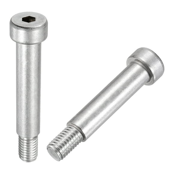 2 Pcs 304 Stainless Steel Shoulder Bolt 12mm Shoulder Dia 50mm Shoulder Length M10x1.5 Thread Hex Socket Shoulder Bolts for Hydraulic Injection Molding Machinery Industries