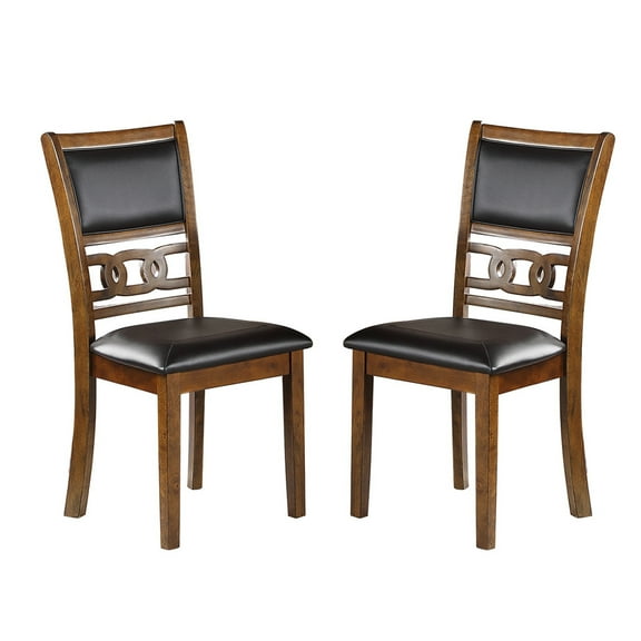 Simple Relax Set of 2 Upholstered Dining Chairs Walnut Walnut Finish