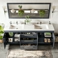 thumbnail image 3 of Eviva Lugano 84" Gray Modern Bathroom Vanity with White Integrated Acrylic Double Sink, 3 of 7