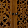thumbnail image 6 of S-HOME Hand-Carved Arched Walnut Storage Cabinet with Open Shelf & 2 Doors, Tall Narrow Accent Cabinet for Home Décor, 6 of 12