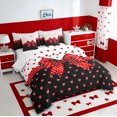 thumbnail image 2 of Erosebridal Romantic Loves Pattern 7pcs Bedding Comforter Set,Polka Dot Bowknot Queen Bedding Sets For Kids Girls,Reversible, 2 of 7