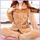 thumbnail image 2 of Pijamas cálidos con estampado de puntos para mujer, Conjunto de pijama de franela para mujer, estilo coreano grueso, Tops y pantalones de dibujos animados encantadores, invierno, 2 piezas, 2 of 4