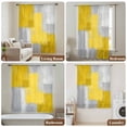 thumbnail image 6 of Yellow Abstract Sheer Curtains 84 Inches Long, Grey Geometric Oil Painting Vintage Gradient Light Filering Curtains, Breathable Simi Curtain Privacy Drapes for Living Room Bedroom Window Treatment, 6 of 9