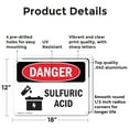 thumbnail image 2 of (2 Pack) Sulfuric Acid OSHA Danger Sign 18 Inch X 12 Inch Indoor / Outdoor Rust-Free Aluminum Metal Signs for Workplace, Workshop, and Construction Site, Made in the USA, 2 of 8