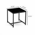 thumbnail image 2 of Mesa de noche de vidrio negro, Mesa lateral de tablero de fibra de densidad media, pequeña mesa de café, Mesa de sofá con piernas metálicas, 2 of 5