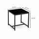 thumbnail image 2 of Mesa de noche de vidrio negro, Mesa lateral de tablero de fibra de densidad media, pequeña mesa de café, Mesa de sofá con piernas metálicas, 2 of 5