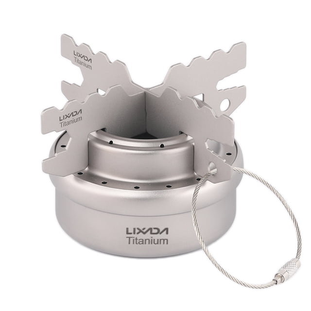 Lixada Ensemble Combo Extérieur Titane & Support Mini Ultraléger Portable Liquide avec Support Croisé